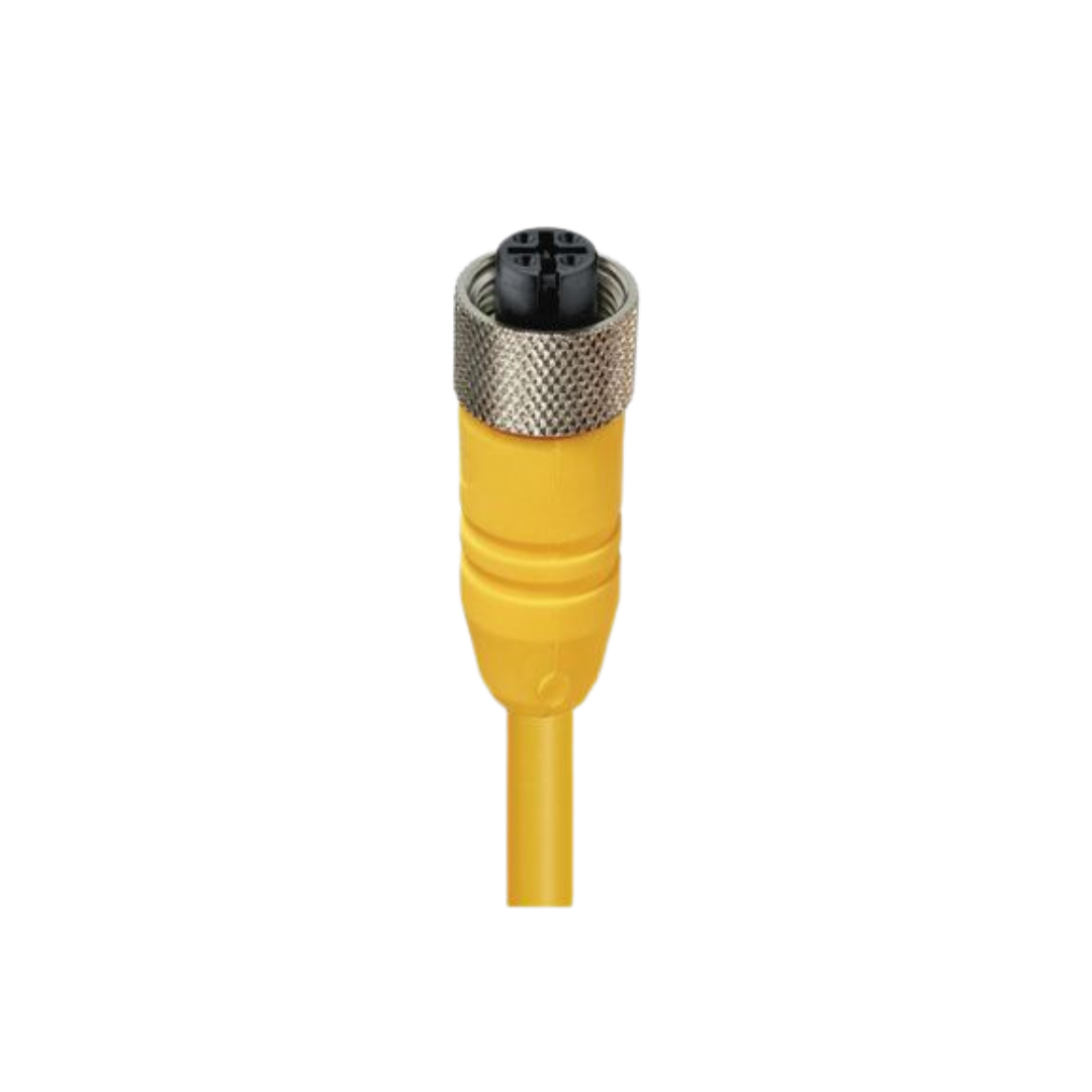 M12 A-coded female yellow body TPE Yellow